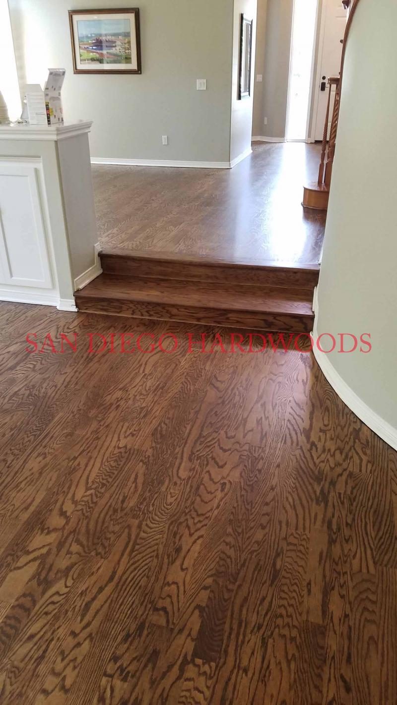 Hardwood floor project photo showing craftsman-level refinishing, recoating, repair, restoration, or installation work.