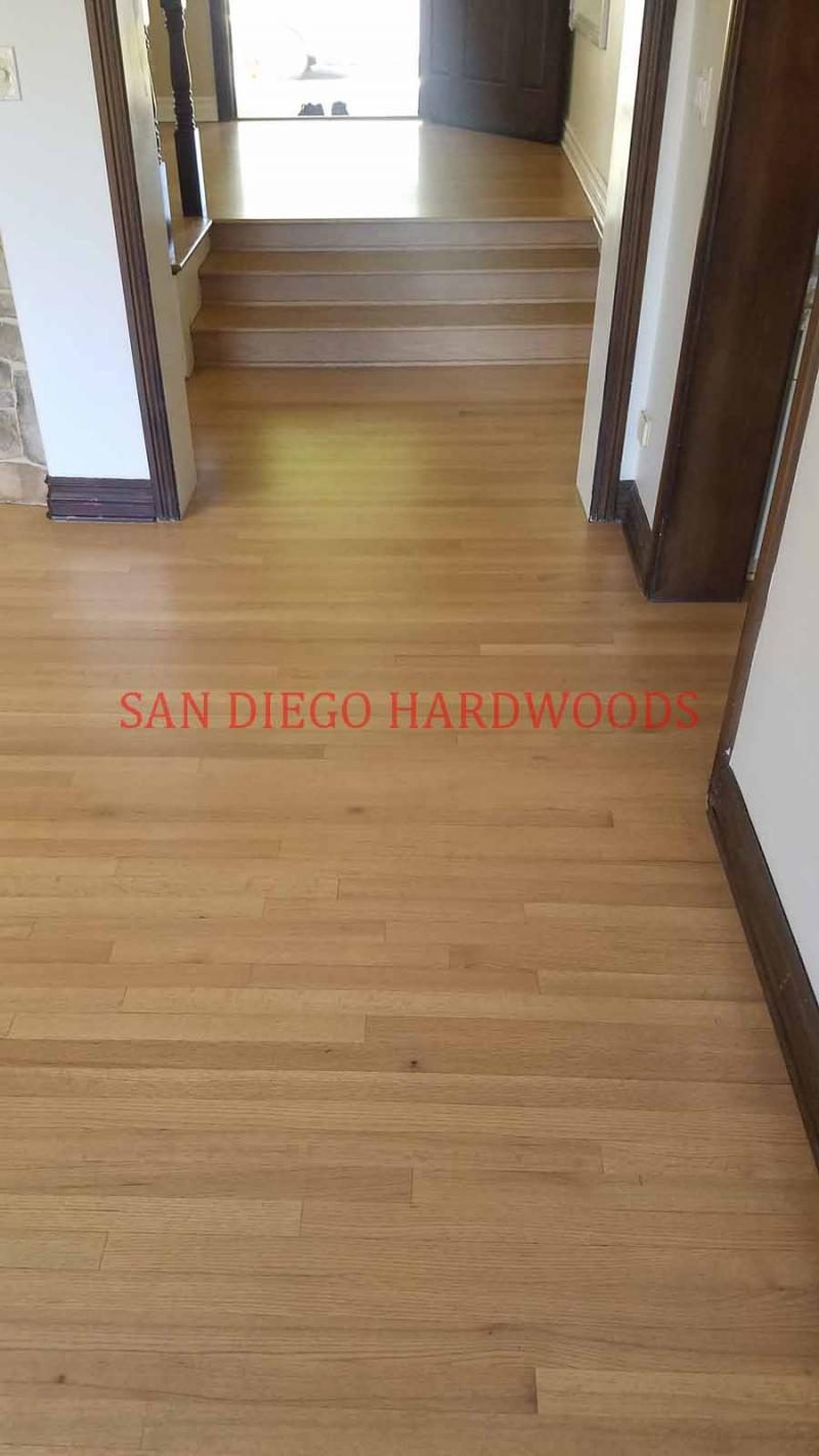 Hardwood floor project photo showing craftsman-level refinishing, recoating, repair, restoration, or installation work.