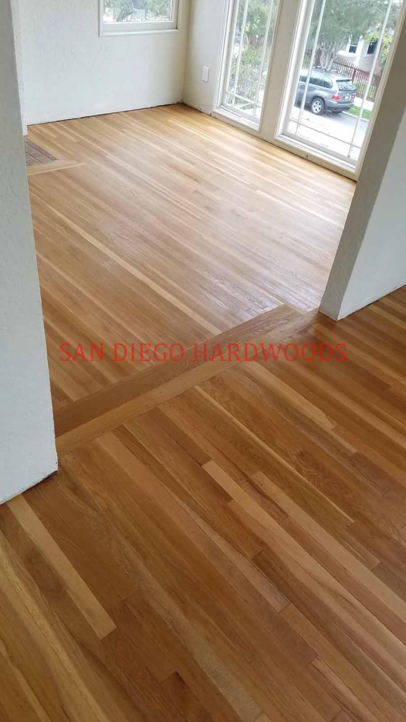 Hardwood floor project photo showing craftsman-level refinishing, recoating, repair, restoration, or installation work.