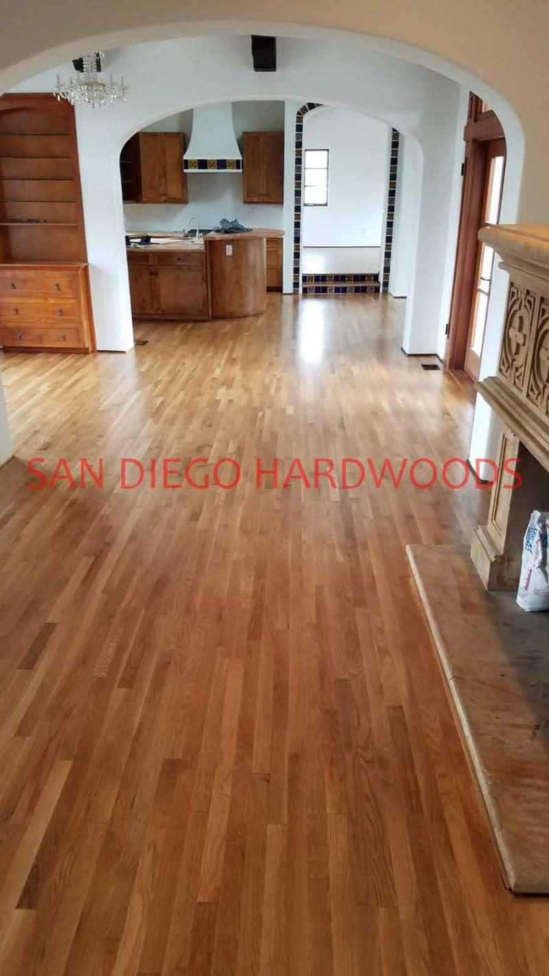 Hardwood floor project photo showing craftsman-level refinishing, recoating, repair, restoration, or installation work.