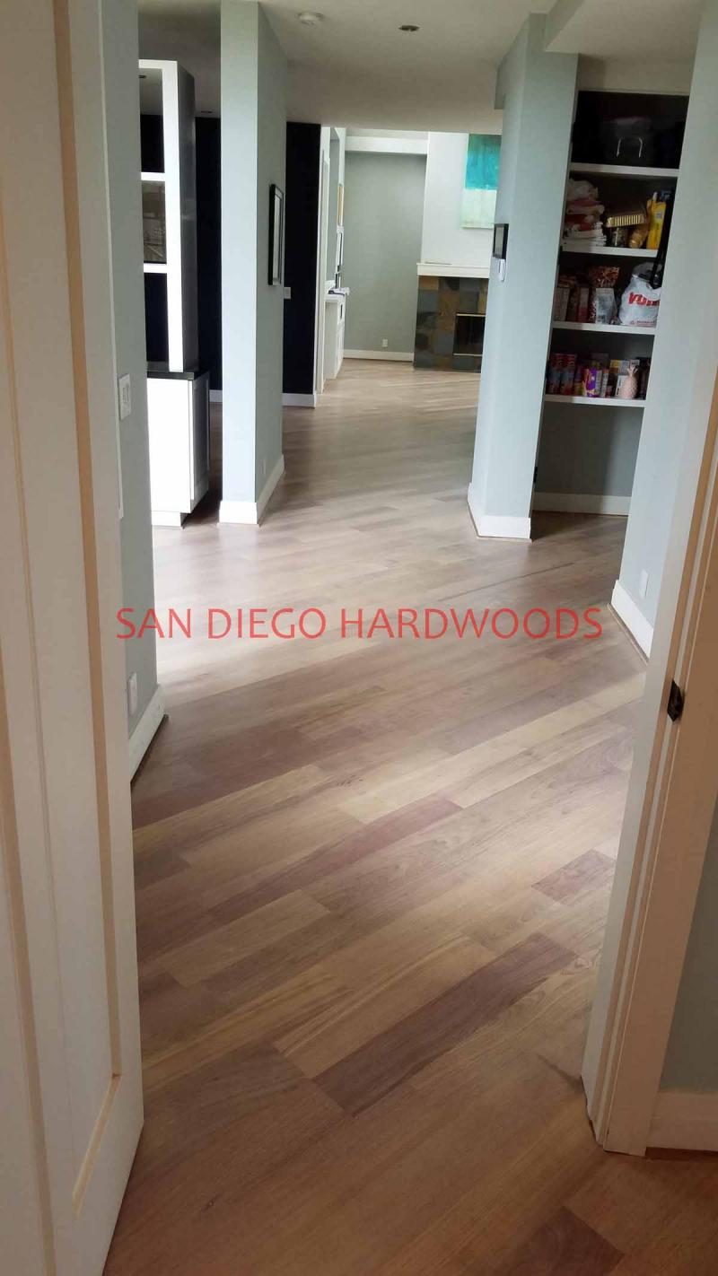 Hardwood floor project photo showing craftsman-level refinishing, recoating, repair, restoration, or installation work.