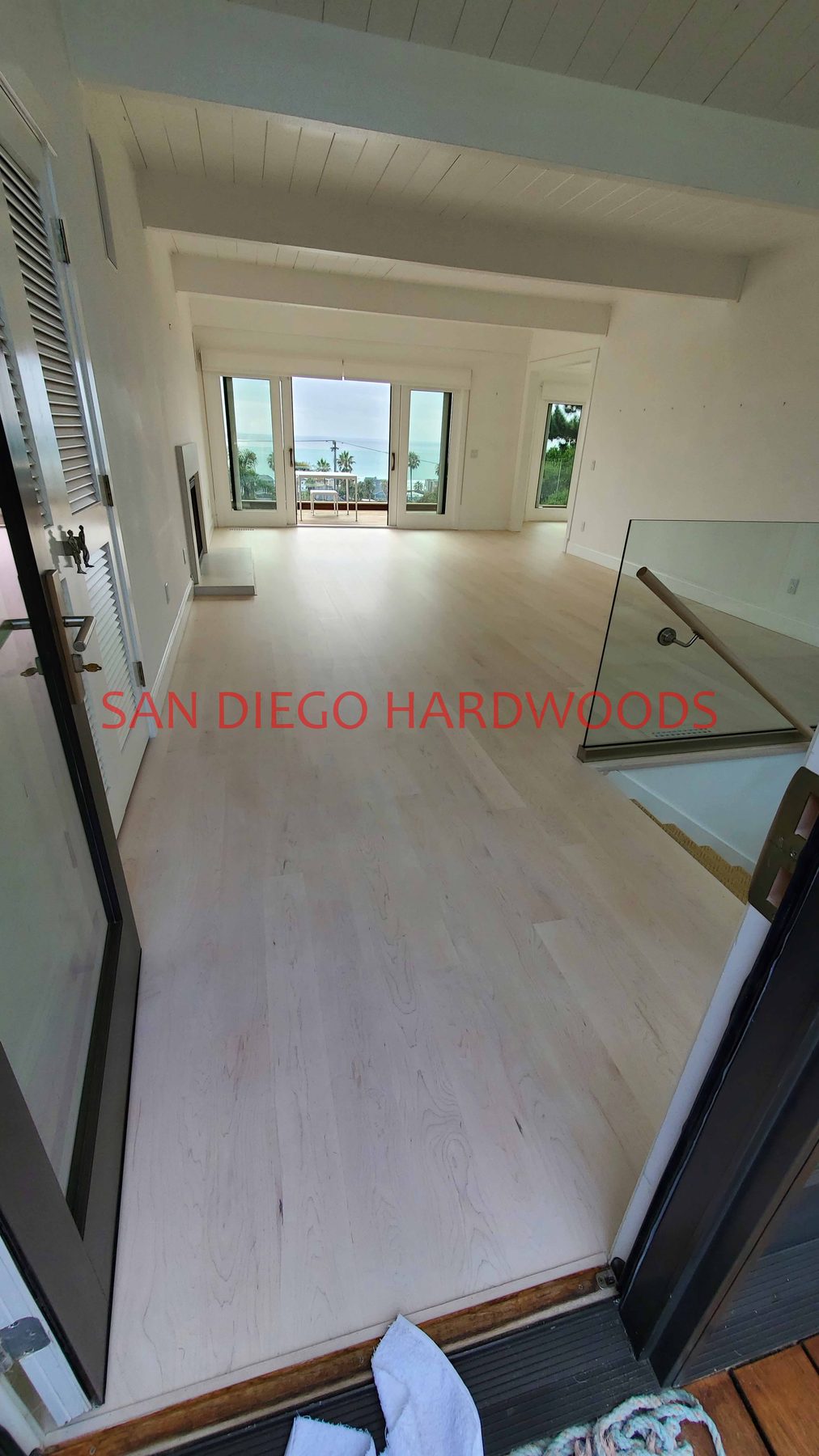 Hardwood floor project photo showing craftsman-level refinishing, recoating, repair, restoration, or installation work.