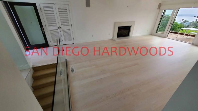 Hardwood floor project photo showing craftsman-level refinishing, recoating, repair, restoration, or installation work.