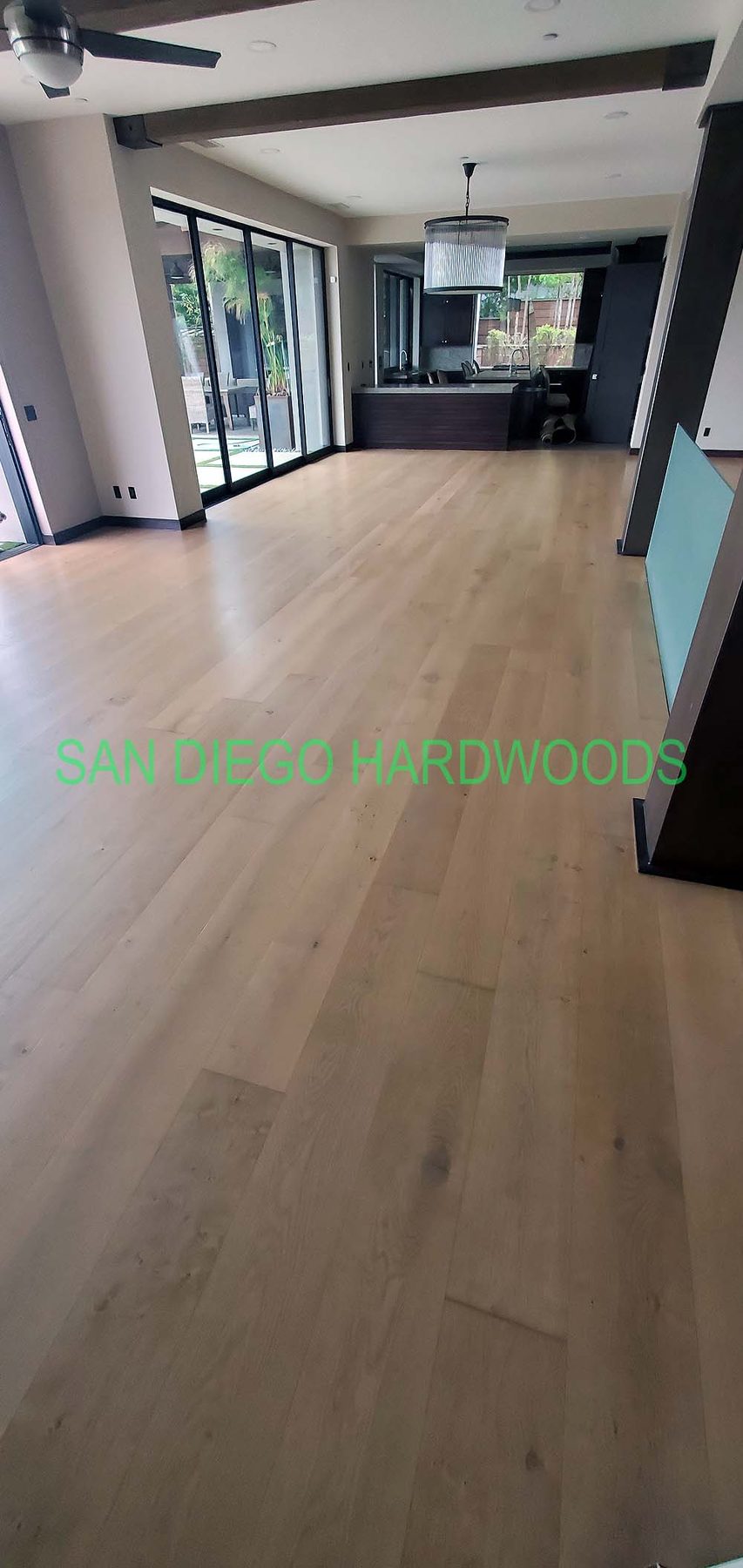 Hardwood floor project photo showing craftsman-level refinishing, recoating, repair, restoration, or installation work.